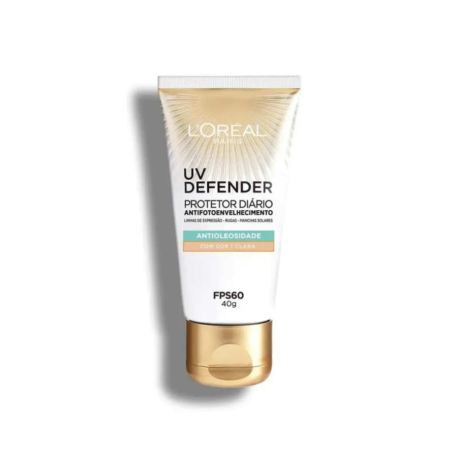 Protetor Solar Facial L'oréal Paris UV Defender Antioleosidade Cor Clara FPS60 40g