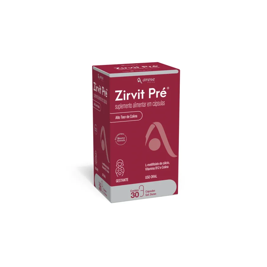 Suplemento Vitamínico Zirvit Pré 30 Cápsulas Gelatinosas