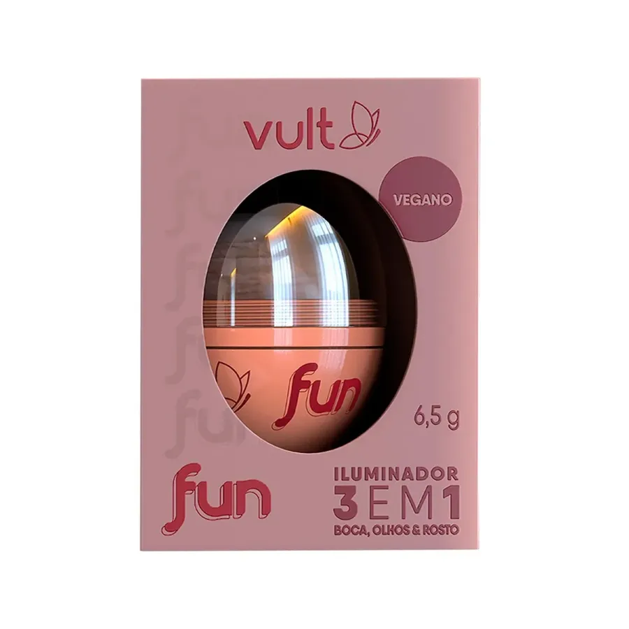 Iluminador Vult Fun Bastão 3 em 1 Rose Iluminada 6,5g