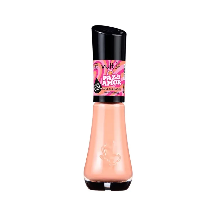 Esmalte Cremoso Vult Paz e Amor Lollalaranja Efeito Gel 8ml