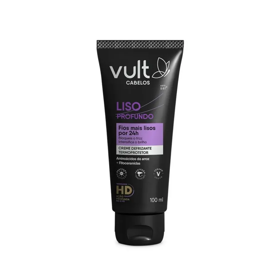 Creme Defrizante Termoprotetor Vult Cabelos Liso Profundo 100ml