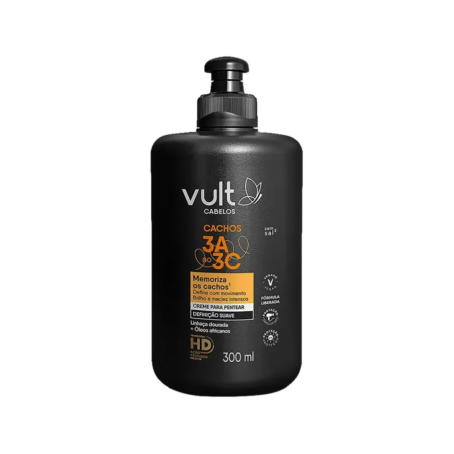 Creme para Pentear Vult Cabelos Definição Suave Cachos 3a Ao 3c 300ml