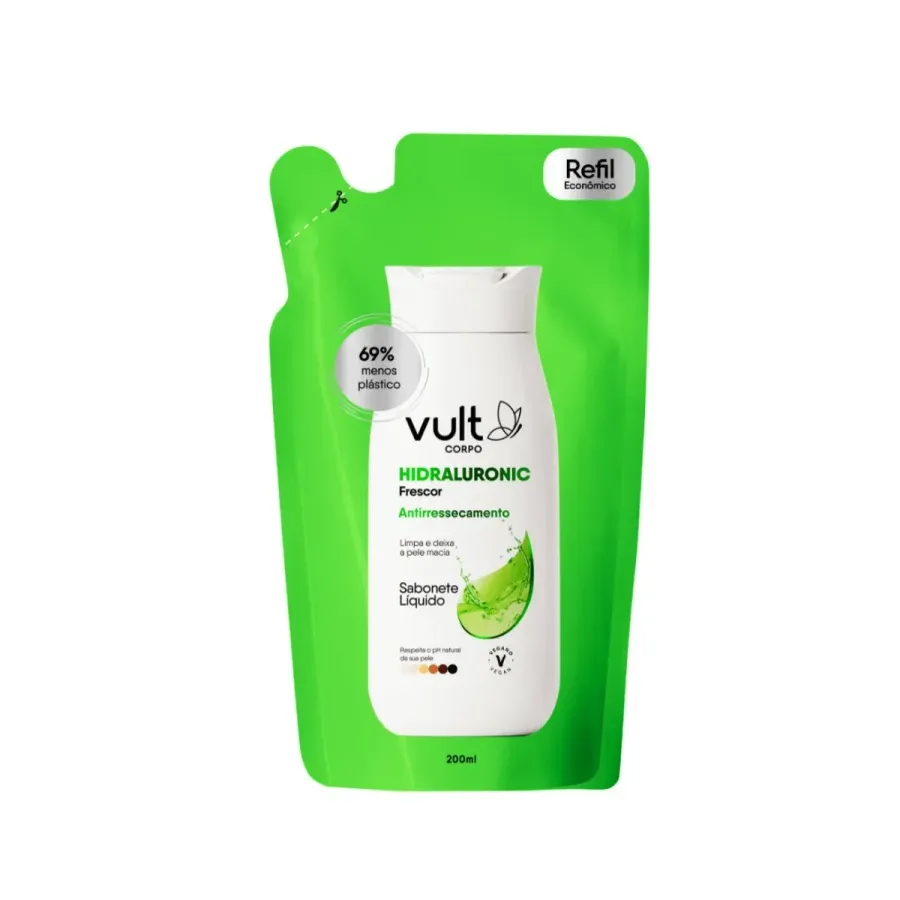 Sabonete Líquido Frescor Vult Corpo Hidraluronic 200ml Refil