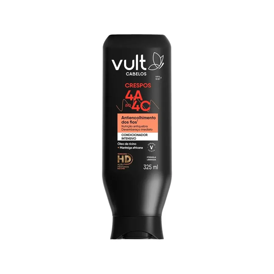 Condicionador Vult Cabelos Crespos Antiencolhimento dos Fios 4a Ao 4c 325ml