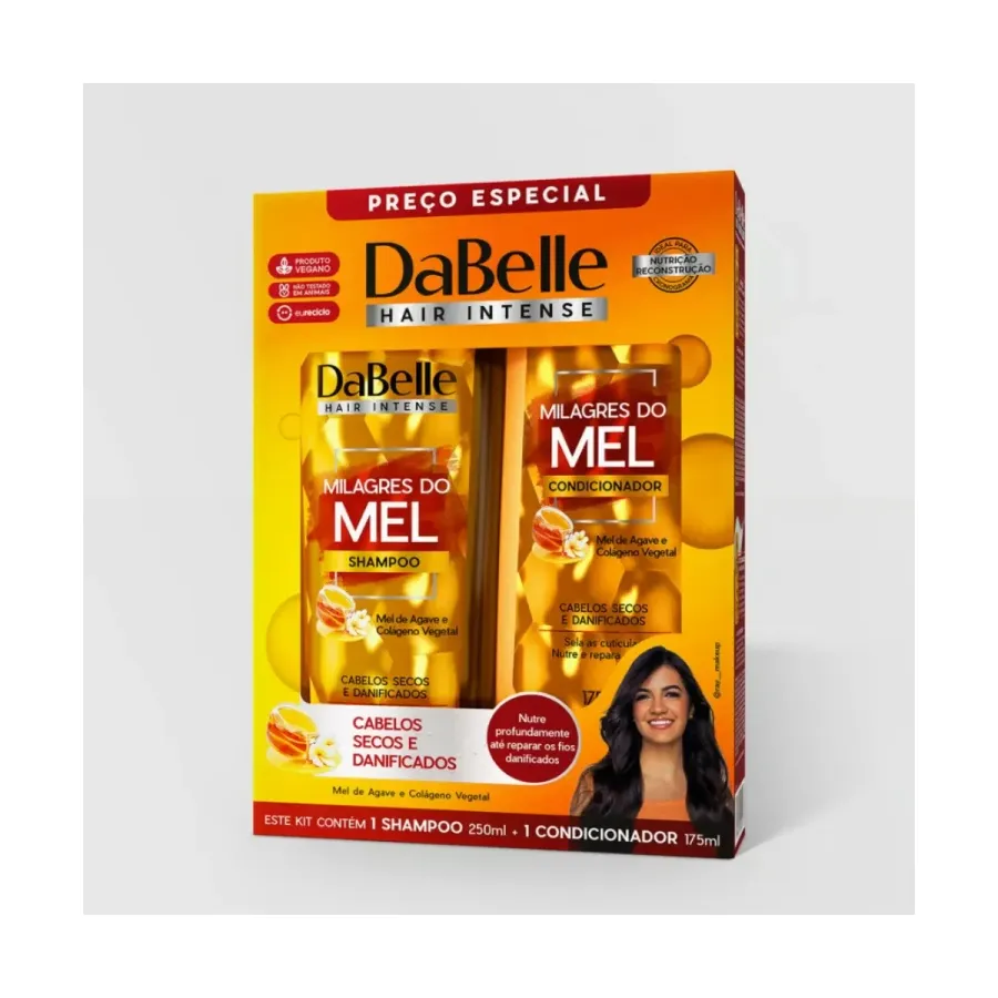 Kit Dabelle Hair Intense Milagres do Mel Shampoo 250ml + Condicionador 175ml