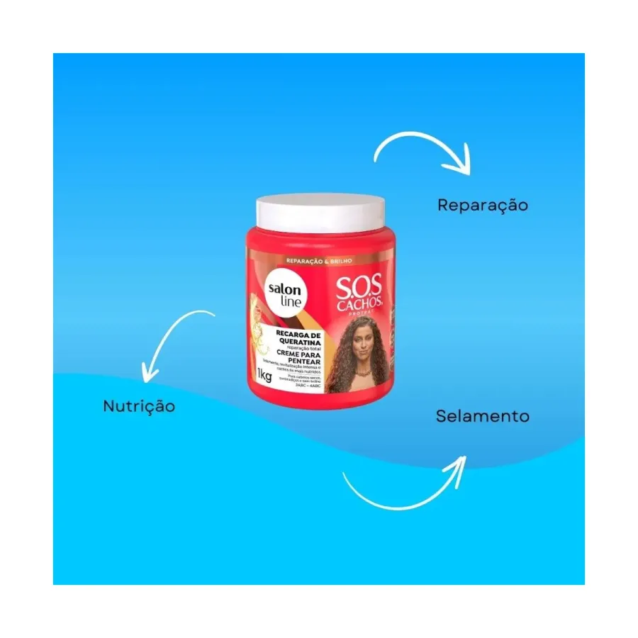 CR DE PENTEAR SALON LINE 1000G SOS CACHOS QUERATINA