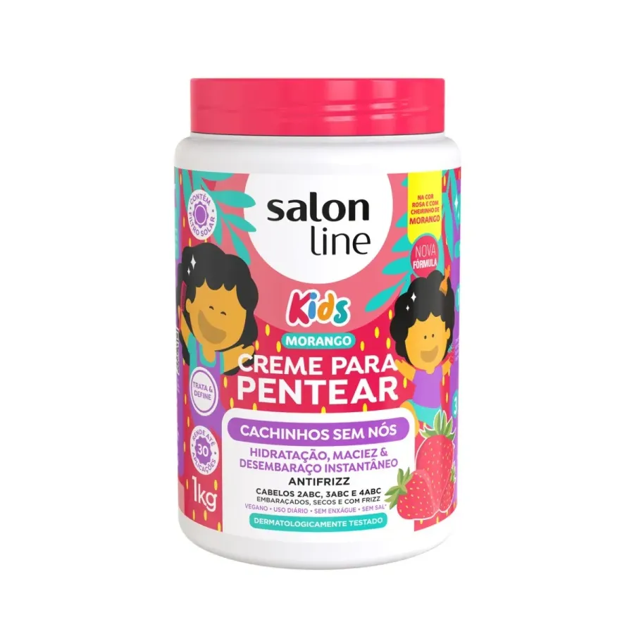 Creme para Pentear Salon Line Kids Cachinhos Sem Nós Morango 1kg