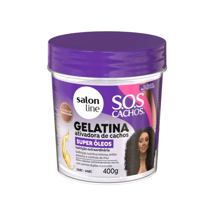 Gelatina Salon Line Sos Cachos Ativadora de Cachos Super Óleos 400g