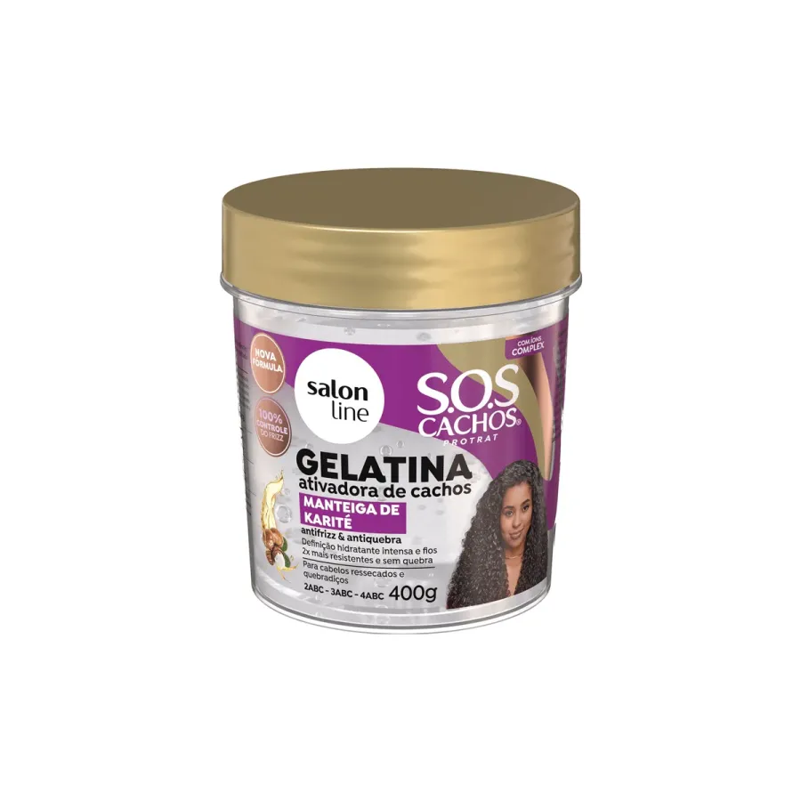 Gelatina Capilar Ativadora de Cachos Salon Line S.o.s Cachos Manteiga de Karité 400g