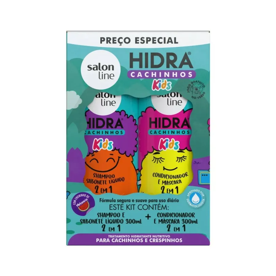 KIT SALON LINE SH+COND 300ML KIDS HIDRA CACHINHOS