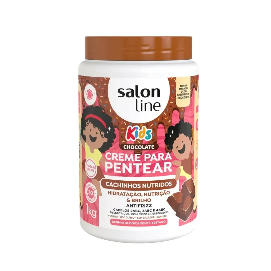 Creme para Pentear Salon Line Kids Cachinhos Nutrição Chocolate 1kg