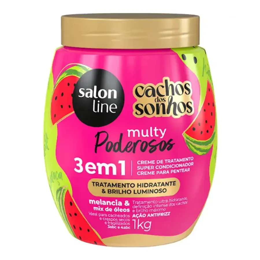 Creme 3 em 1 Salon Line Cachos dos Sonhos Melancia e Mix de Óleos 1kg