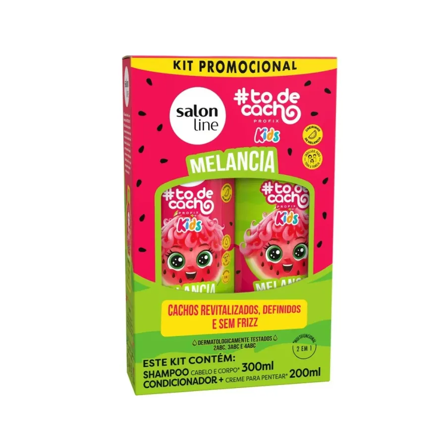 Kit Salon Line #todecacho Kids Melancia Shampoo 300ml + Condicionador 200ml