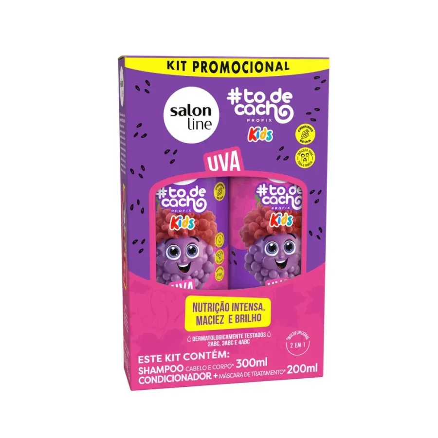 Kit Salon Line #todecacho Kids UVA Shampoo 300ml + Condicionador 200ml