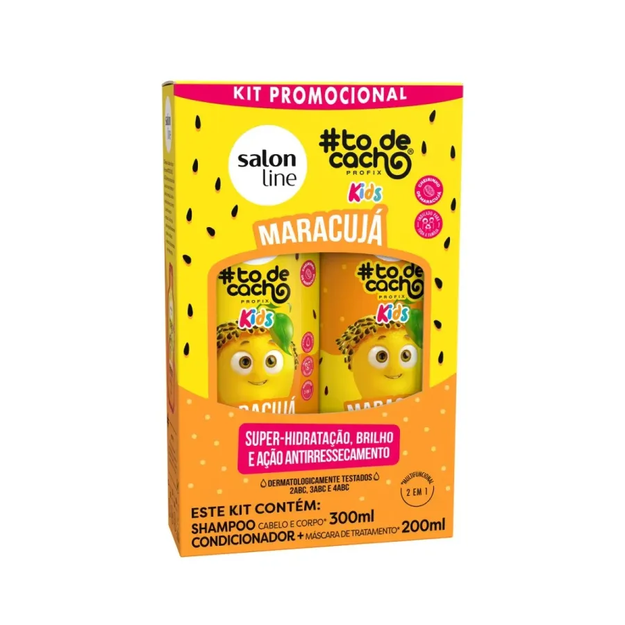 Kit Salon Line Tô de Cacho Kids Maracujá Shampoo 300ml + Condicionador 200ml