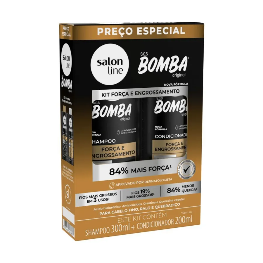 Salon Line Kit Sos Bomba Shampoo + Condicionador Forca e Engrossamento 200ml