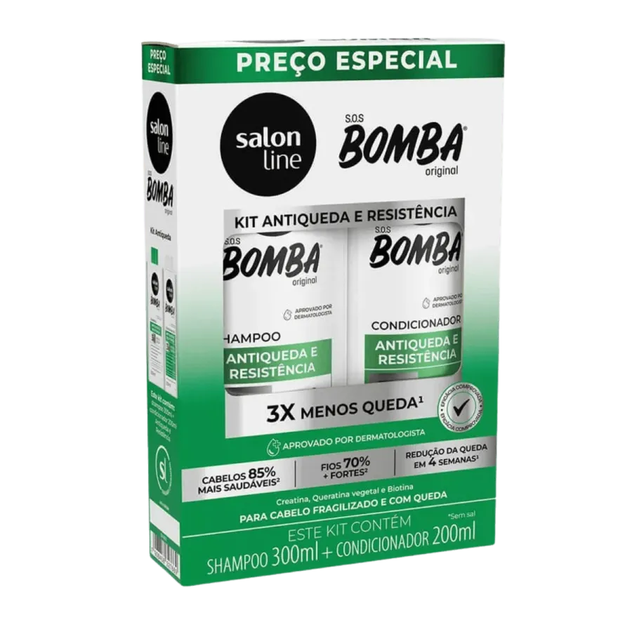 Kit Shampoo e Condicionador Sos Bomba Antiqueda Salon Line 200ml