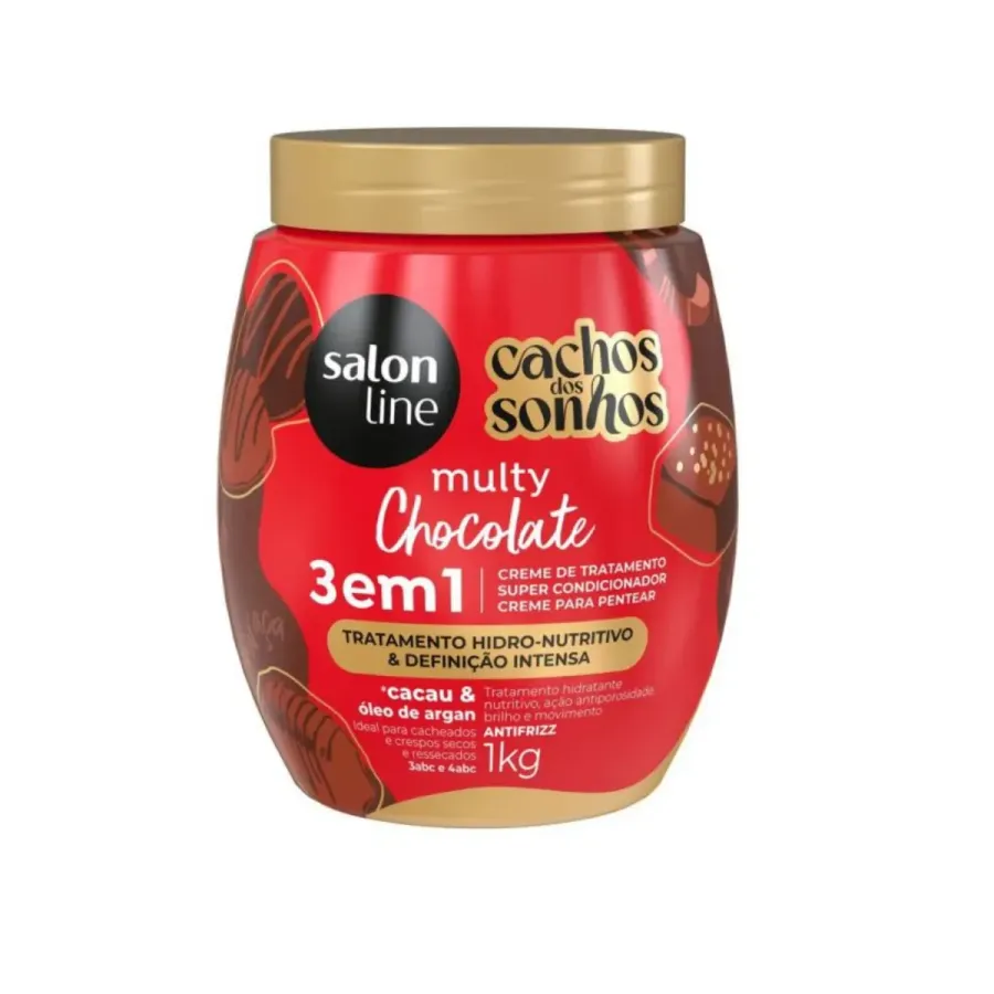 Creme de Pentear Salon Line 3 Em1 Multy Chocolate 1kg