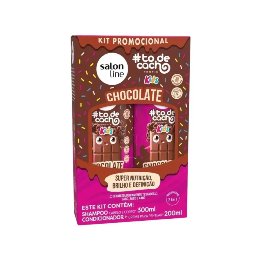 KIT SALON LINE MEU LISO SH+COND CHOCOLATE KIDS