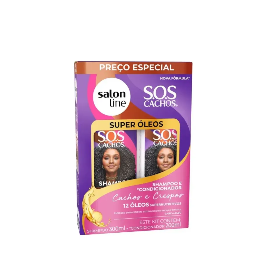 Salon Line Kit Super Óleo Shampoo + Condicionador Sos Cachos 200ml