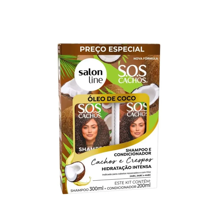 KIT SALON LINE MEU LISO SH+COND OLEO DE COCO