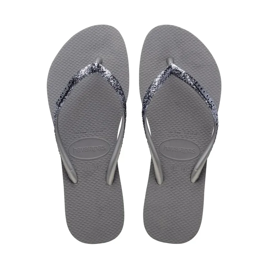 Sandálias Havaianas Slim Glitter Ii Cinza 39/40