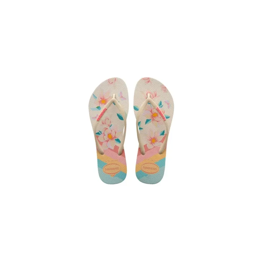 HAVAIANAS SLIM FLORAL BEGE PLH TAM39/40