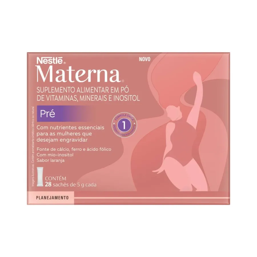 Suplemento Alimentar Nestlé Materna Pré Sabor Laranja 28 Sachês de 5g Cada