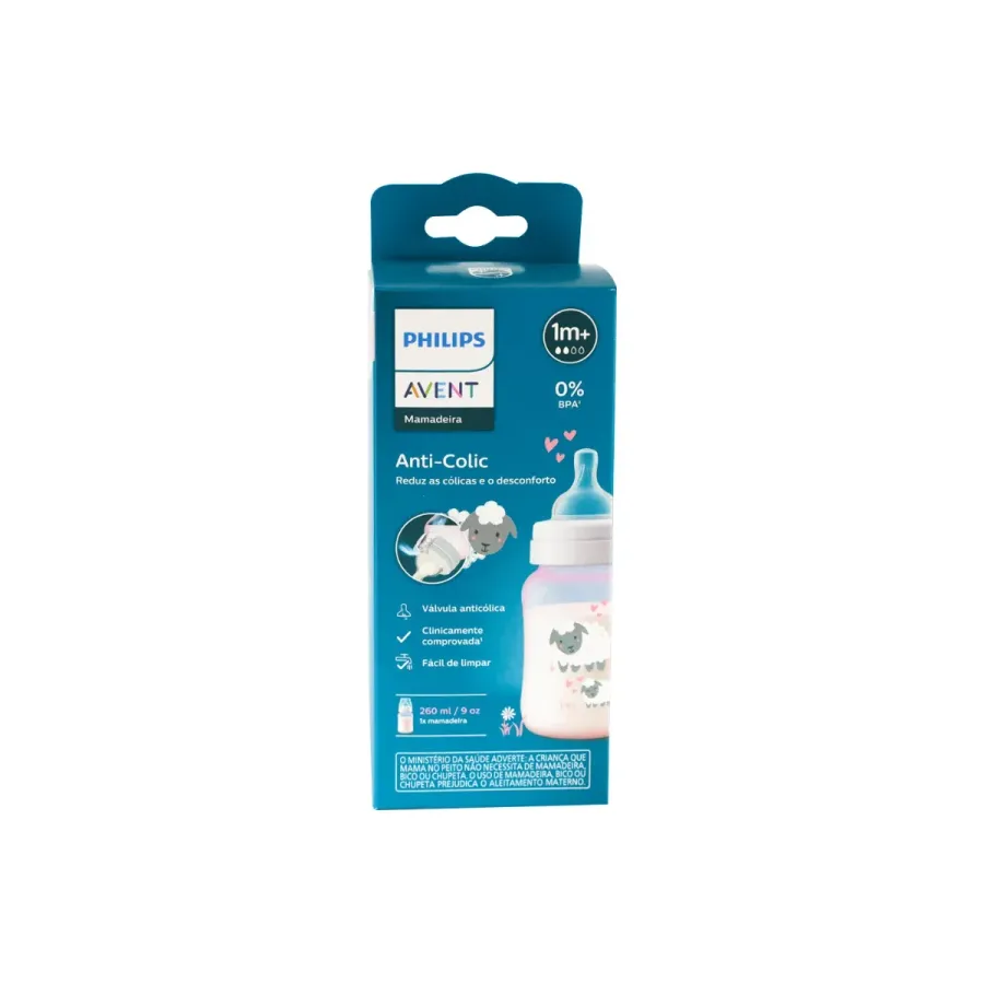 Mamadeira Avent Anti Colica 260ml Rosa Ovelha