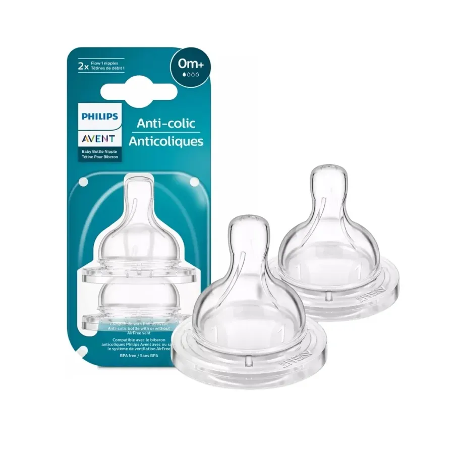 Bico de Mamadeira Avent Philips Anti-Colic N.01 +0 Meses Scy761/02 - 2 Unidades