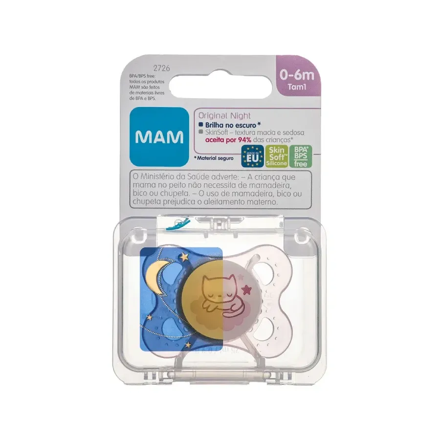 CHUPETA MAM NIGHT SKIN SOFT 0-6 MESES ROSA