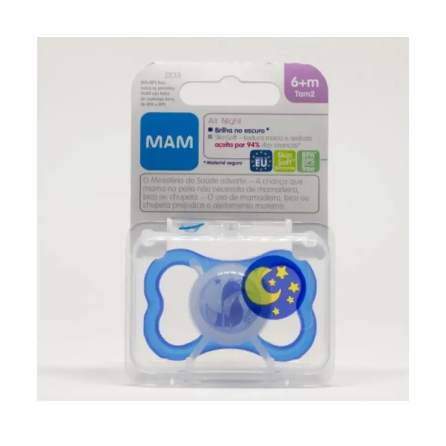 CHUPETA MAM AIR NIGTH 6+ MESES AZUL
