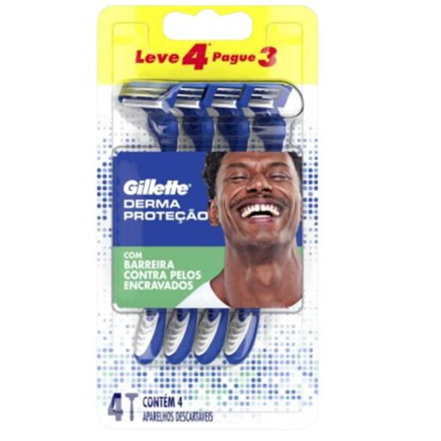 Aparelho de Barbear Gillette Derma Proteção 4 Unidades