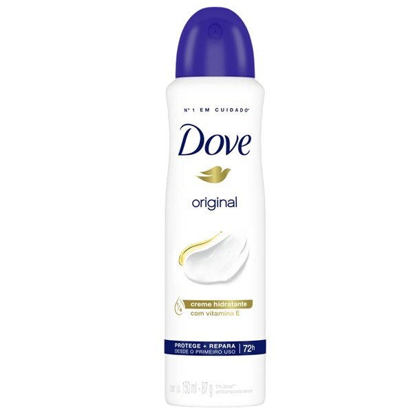 Desodorante Antitranspirante Aerossol Dove Original Protege + Repara Feminino 72H 150Ml