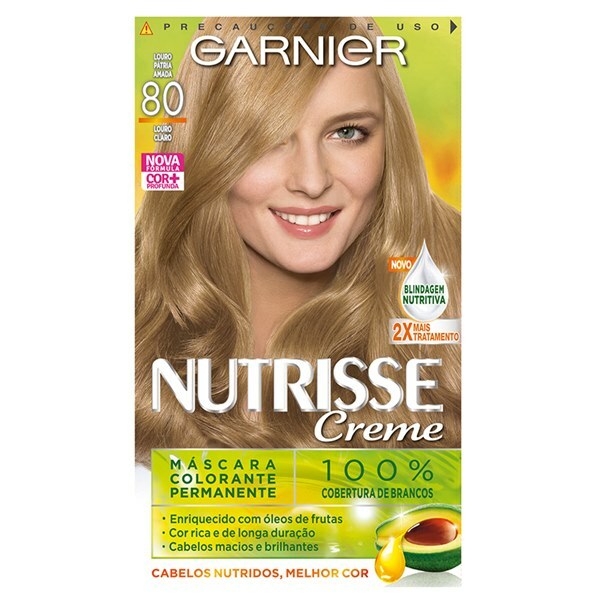 Tinta De Cabelo Permanente Nutrisse Creme - 80 Louro Pátria Amada