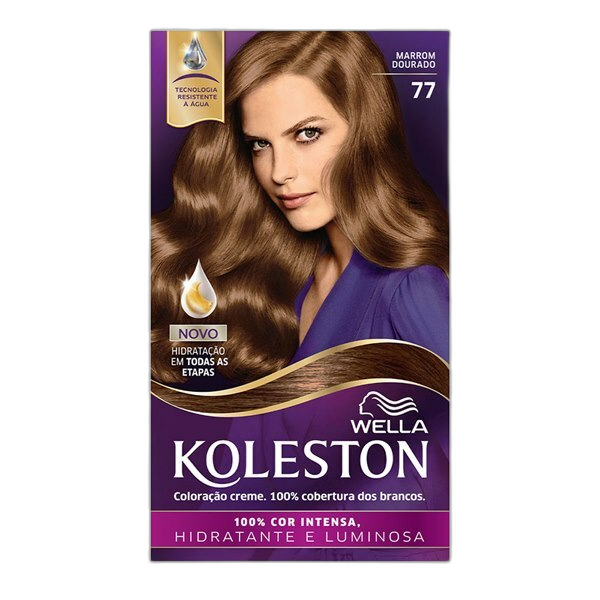 Tinta De Cabelo Koleston - 77 Marrom Dourado