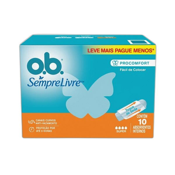 Absorvente Interno Ob Sempre Livre Procomfort Super - 10 Unidades