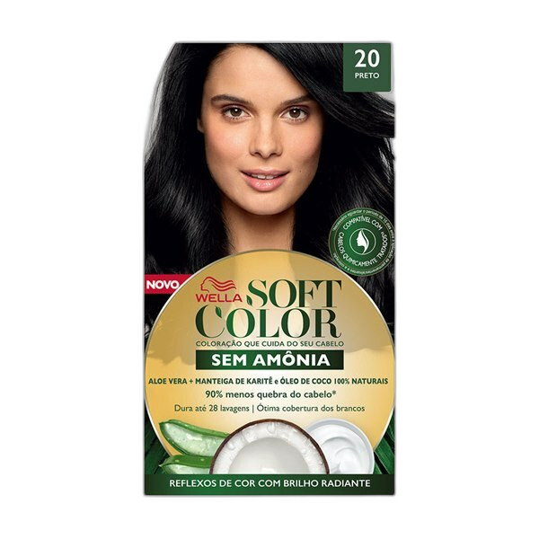 Tinta De Cabelo Soft Color Wella - 20 Preto